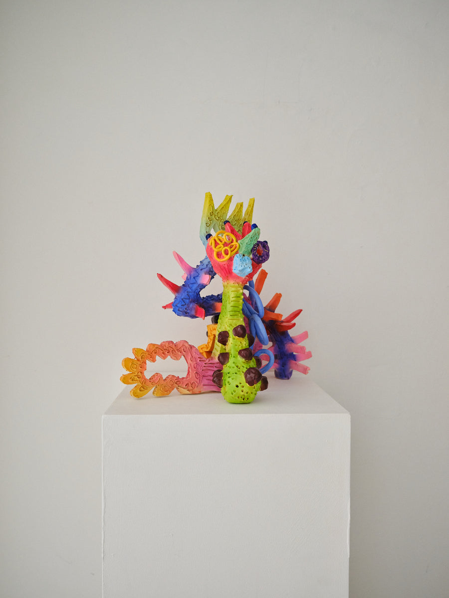 Abstract Figure With Green Hand Behind Head
