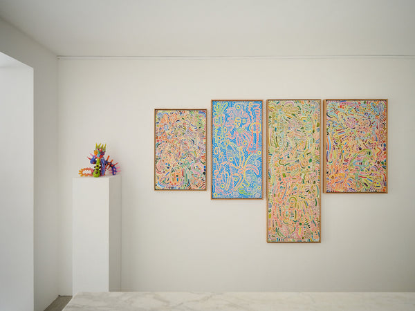 Abstract Figure With Green Hand Behind Head