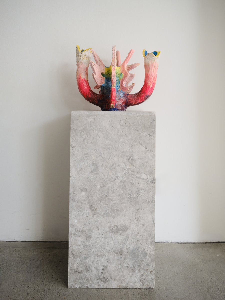 Three Head vase With Yellow Tipped Petals