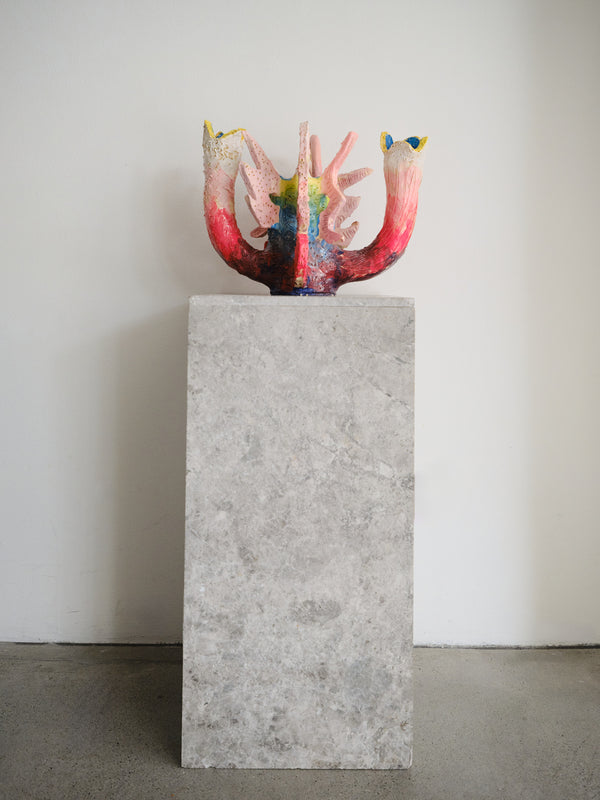 Three Head vase With Yellow Tipped Petals