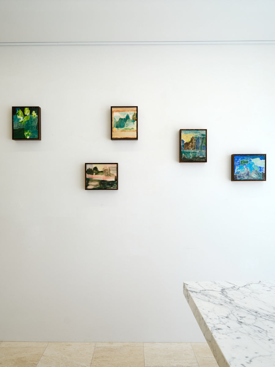 Moment in Blue with Green Shape