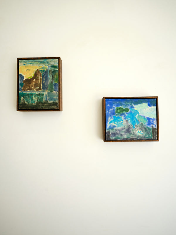 Moment in Blue with Green Shape