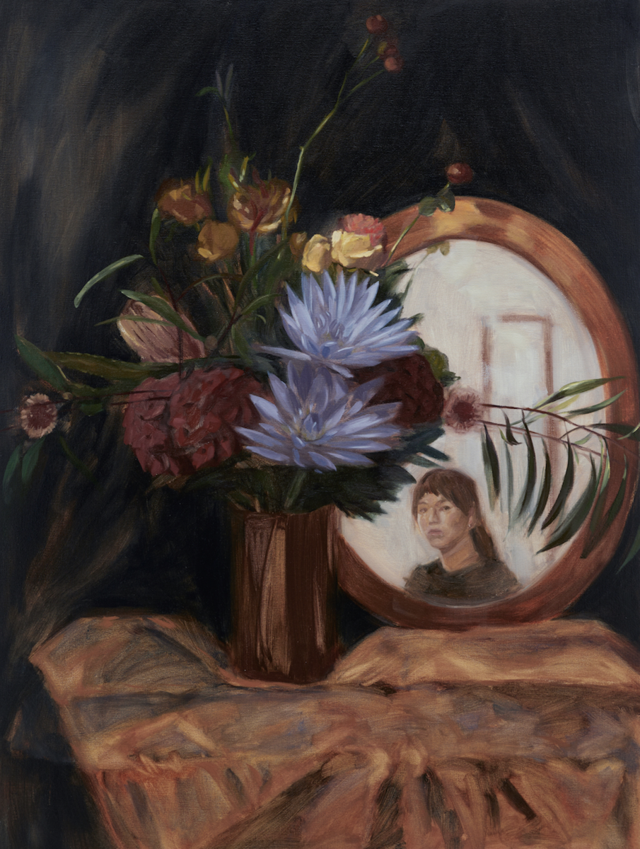 A Vase with Flowers (Self-Portrait)